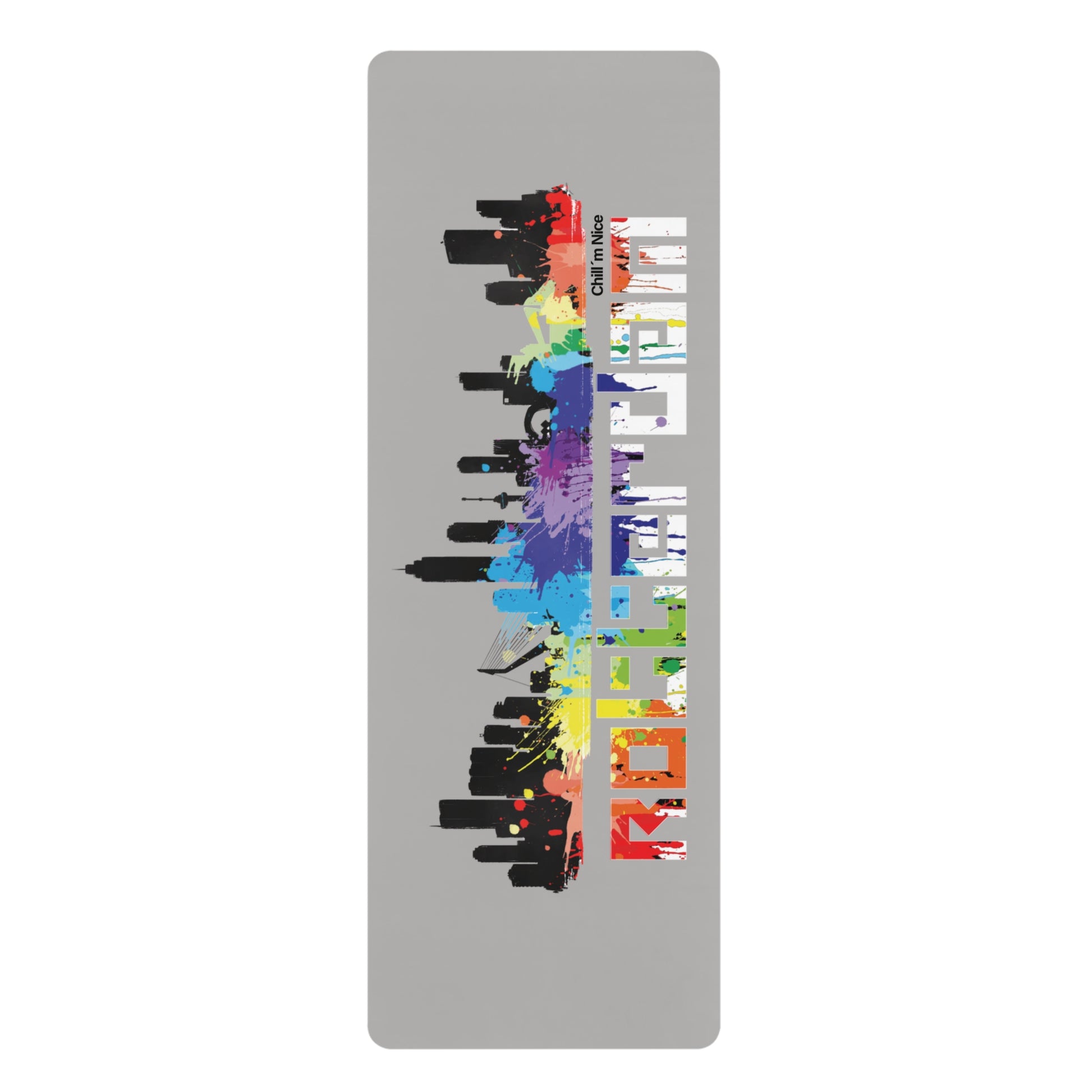Colorful Cityscape Rubber Yoga Mat - Non-Slip Fitness Mat, Eco-Friendly Exercise & Yoga Accessory, Perfect for Home Workouts